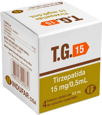 Caixa da apresentação TG 15 tirzepatida 15 mg/0,5 mL